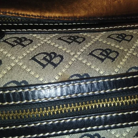 Dooney and Bourke Vintage Signature Canvas and Leather Satchel - Picture 7 of 14